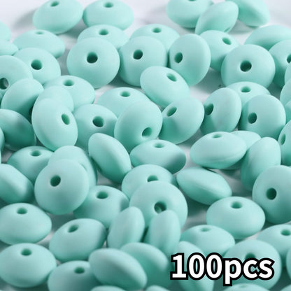 Assorted Silicone Lentil Abacus Focal Beads