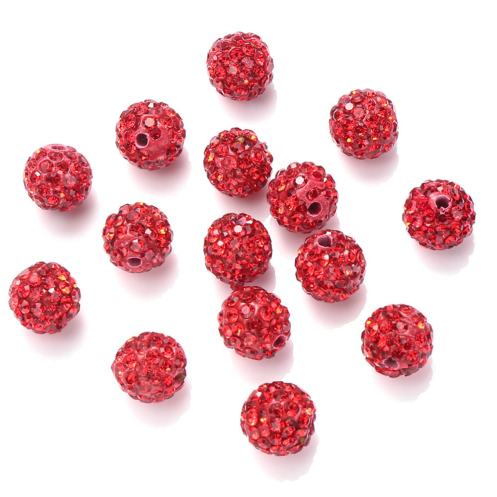 10mm AB Shiny Rhinestone Clay Beads