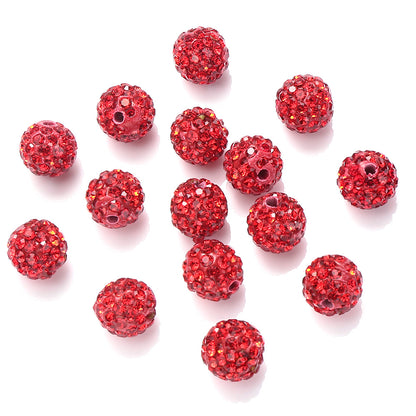 10mm AB Shiny Rhinestone Clay Beads