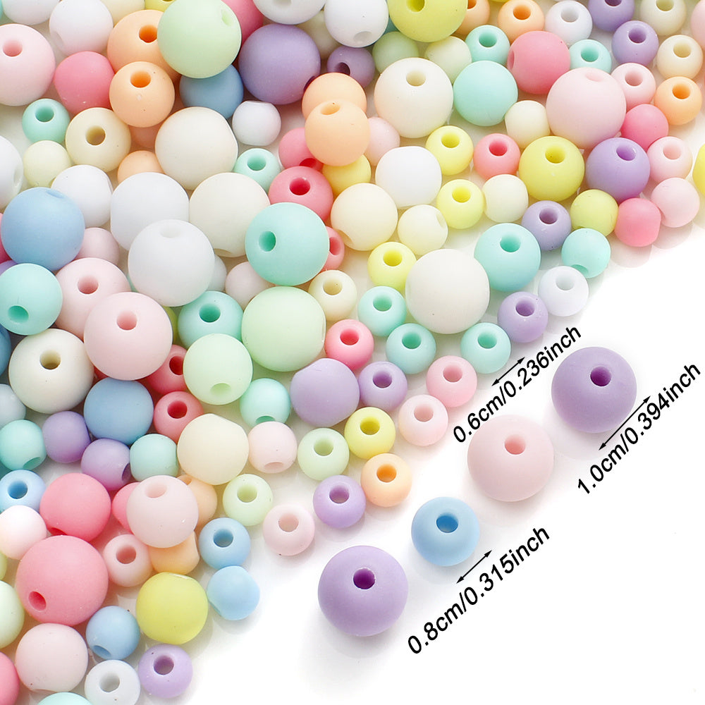 Matte Acrylic Round Spacer Beads