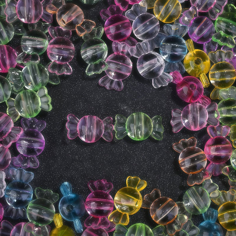 100pcs 8x17mm Candy-Shaped Acrylic Beads
