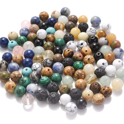 100pcs 8mm Natural Stone Round Beads