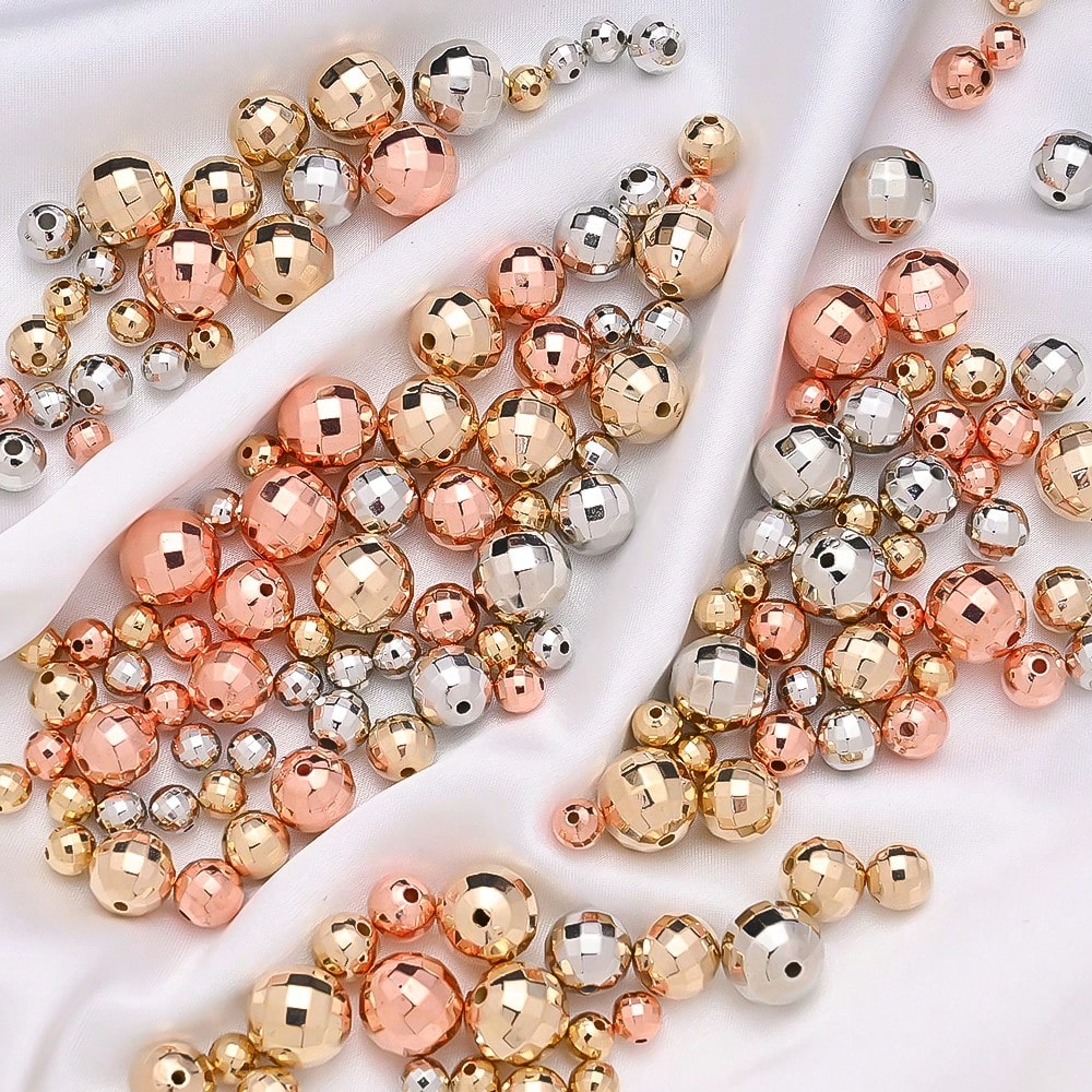 40/60/100/200pcs 6/8/10/12mm Vintage Disco Ball Beads