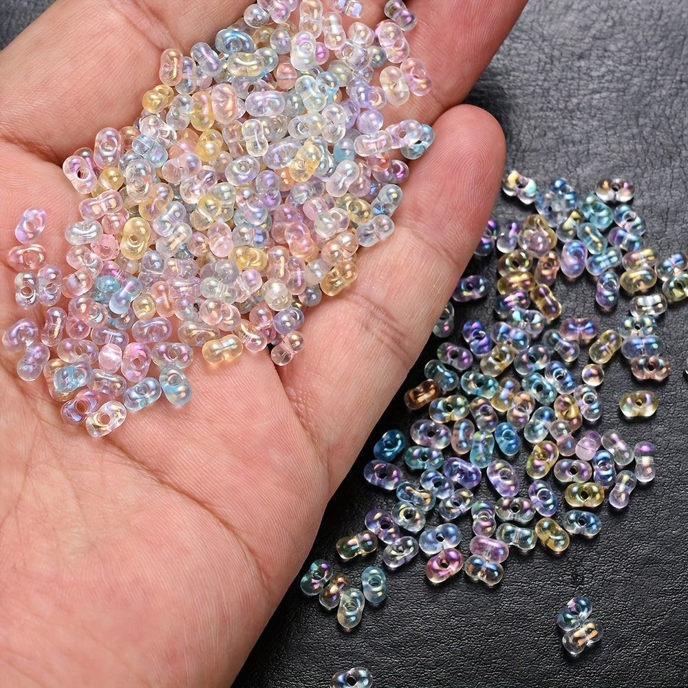 200pcs/set Transparent UV Color Peanut Shape Acrylic Beads