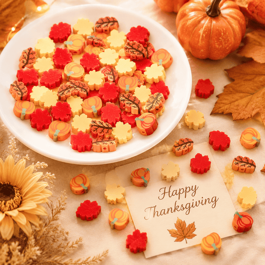 8–10mm Thanksgiving Fall Polymer Clay Spacer Beads, 50pcs