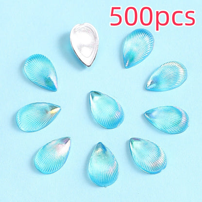 500pcs 8x12mm Waterdrop Resin Flatback Beads