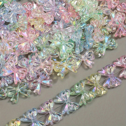Silvery Core Acrylic Pattern Round Beads