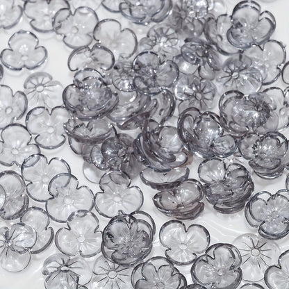 Transparent 3-Petal Flower Acrylic Beads