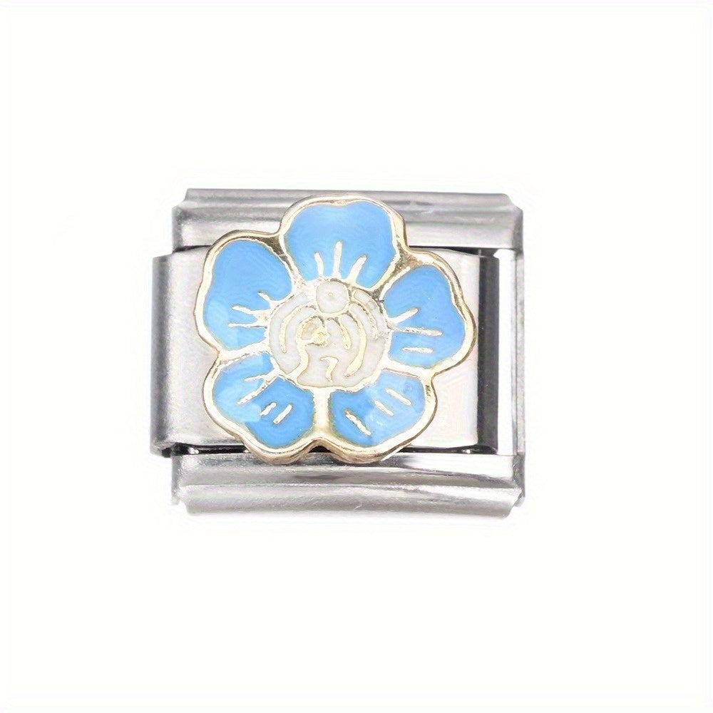1pc 9x10mm Stainless Steel Flower Module Bead