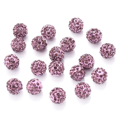 10mm AB Shiny Rhinestone Clay Beads