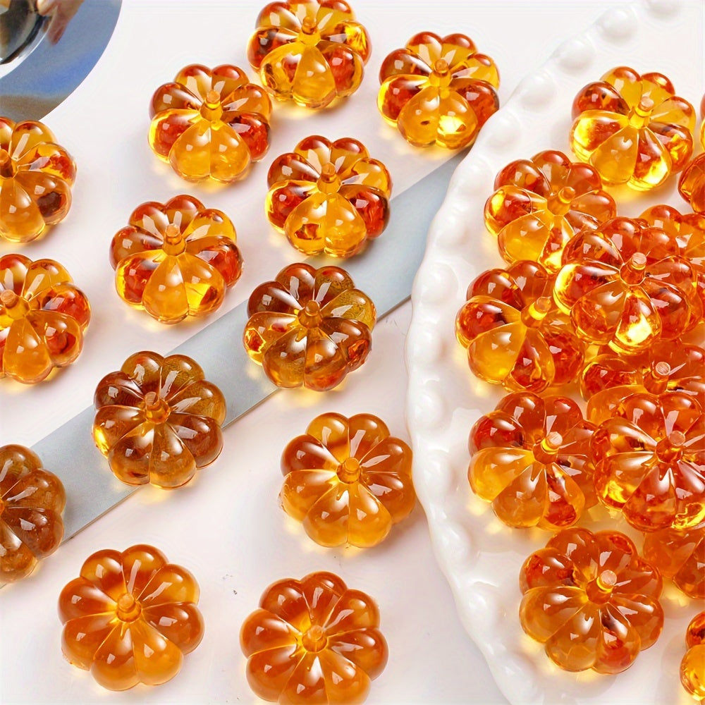 20pcs Halloween Orange Pumpkin Plastic Beads