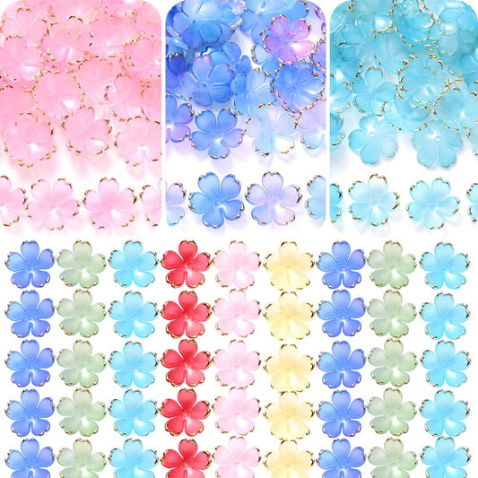 201pcs/set Acrylic Gold Border Flower Beads