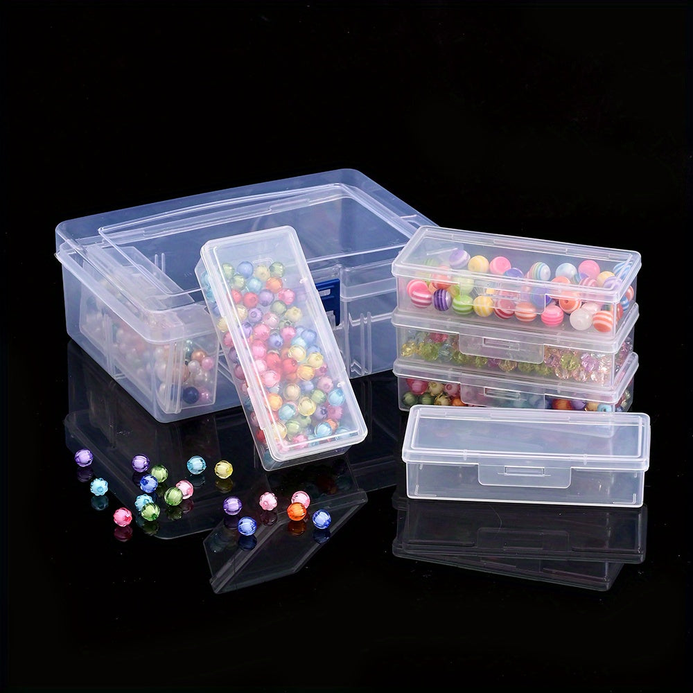 Transparent Plastic Beads Storage Box Set