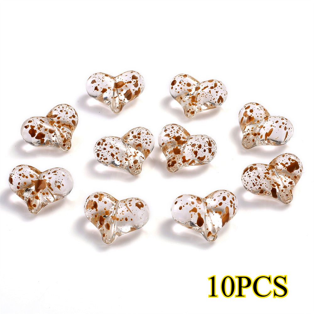 10pcs 17x21mm Starry Sky Heart Acrylic Beads