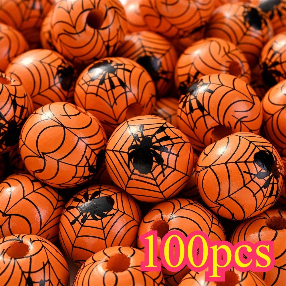 Halloween Wooden Pattern Beads