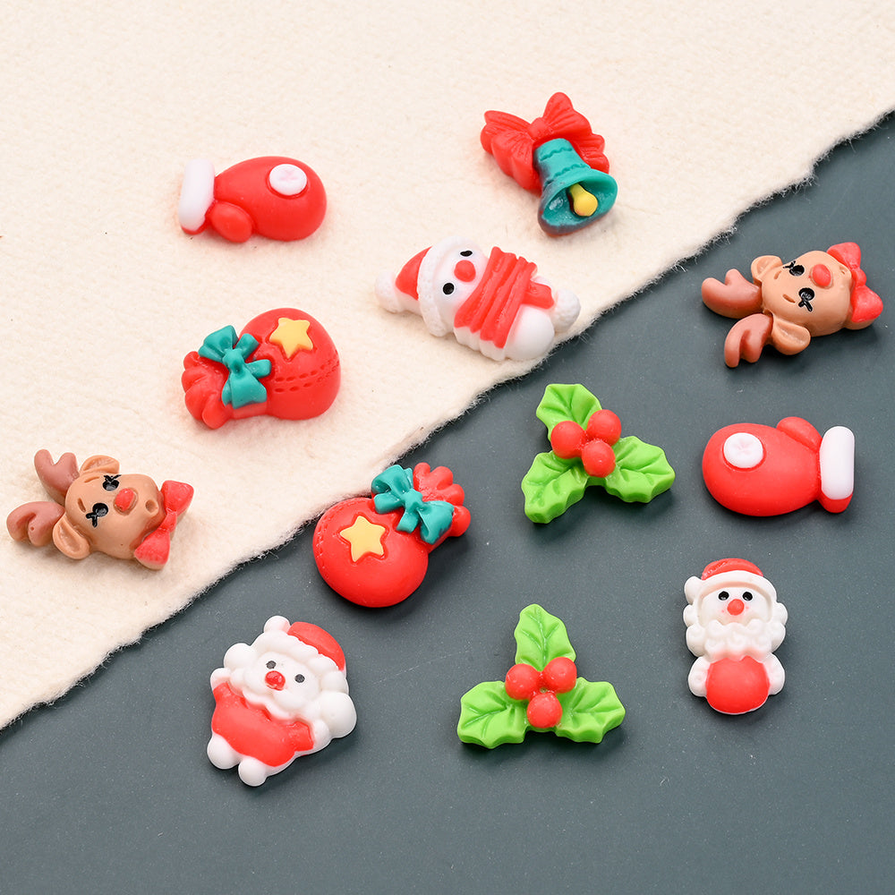 20pcs Christmas Series Resin Patch Beads