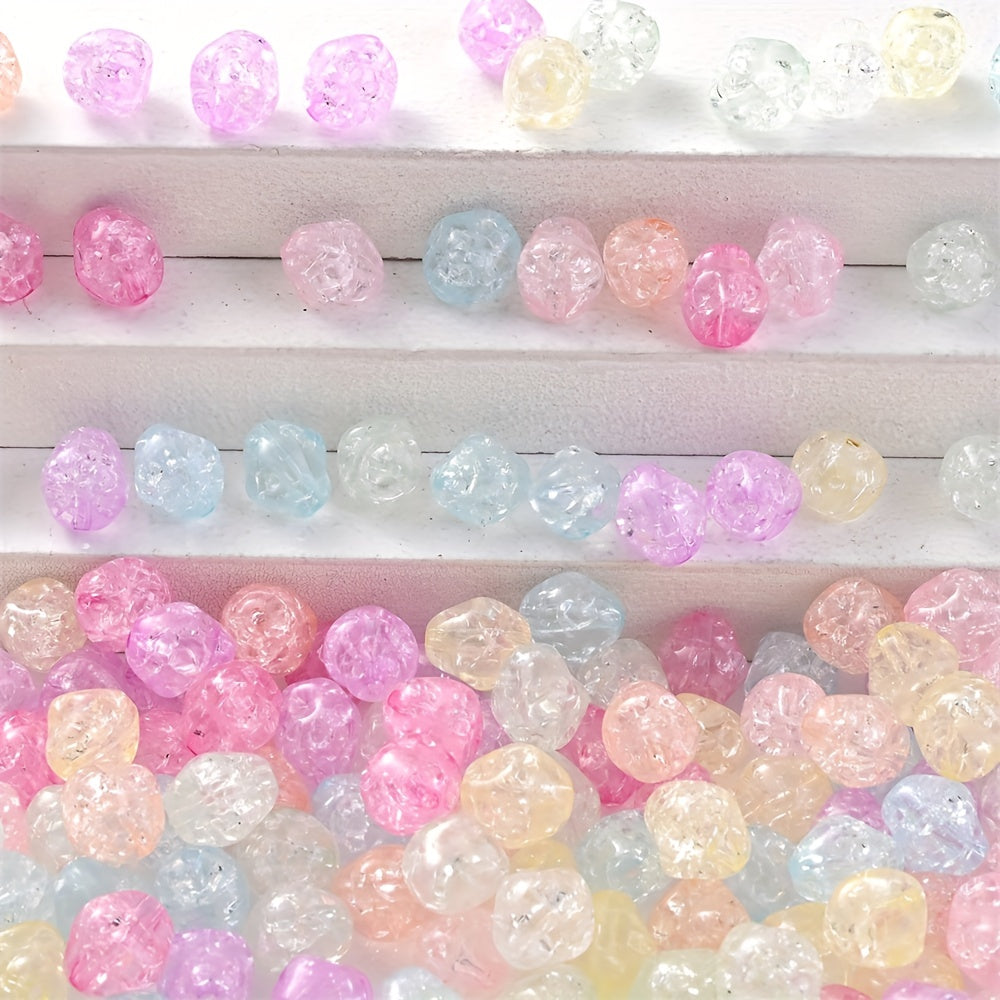 Colorful Cracked Acrylic Loose Spacer Beads