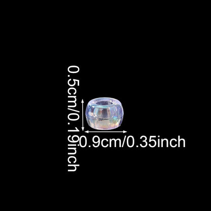 100pcs 5x9mm Shiny AB Color Acrylic Pony Beads