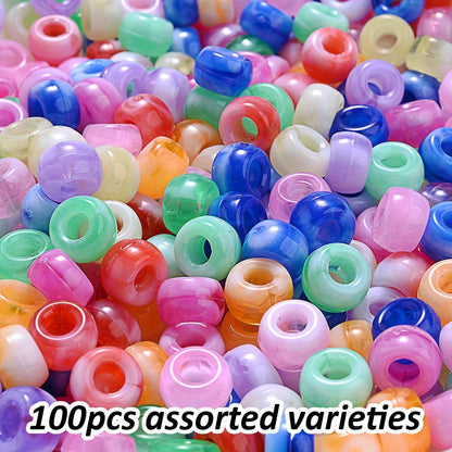 Crack Inside Multicolor Glass Round Beads
