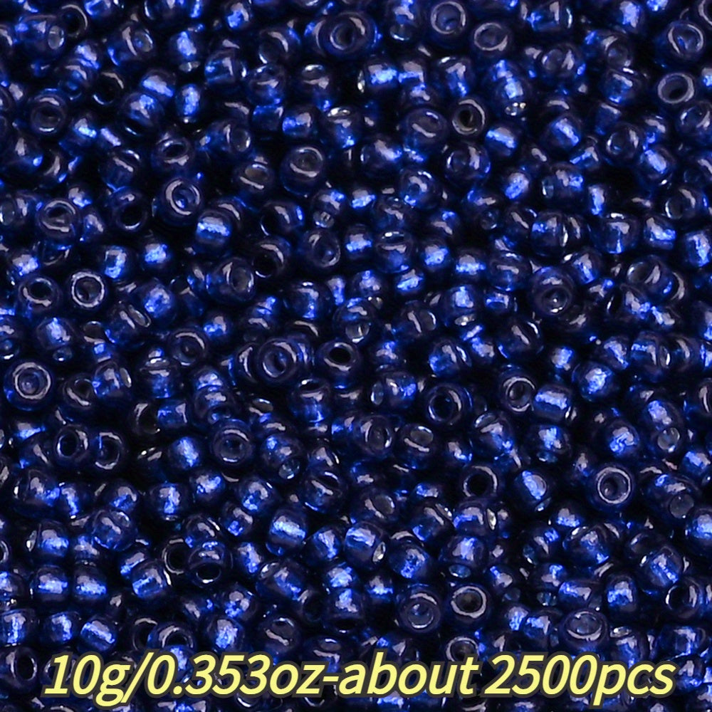 1.5mm Silvery-filled Mini Glass Rice Beads