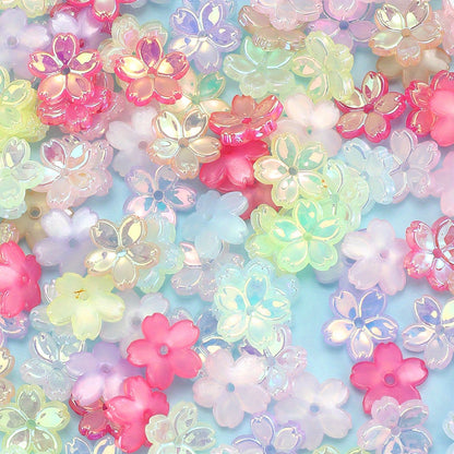 Mixed Color Acrylic Flower Spacer Beads