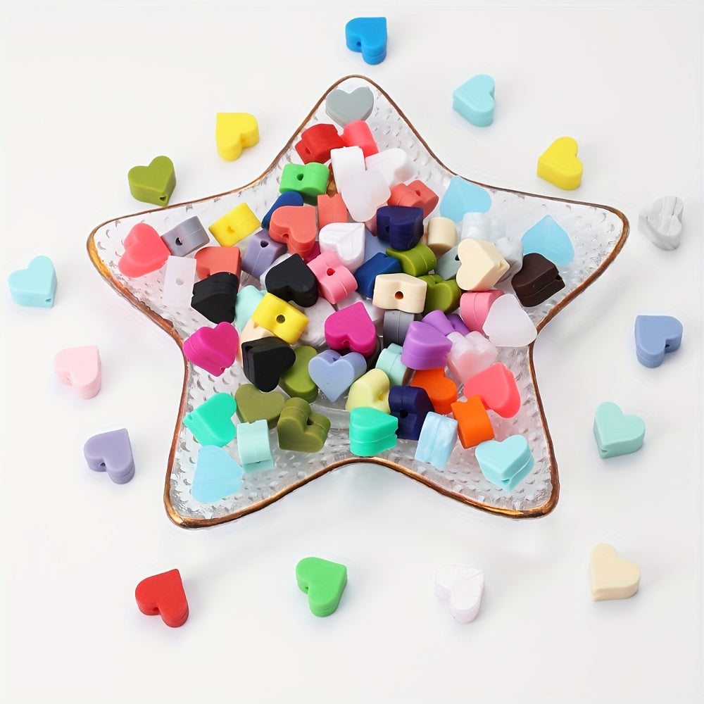 Heart Silicone Loose Spacer Beads