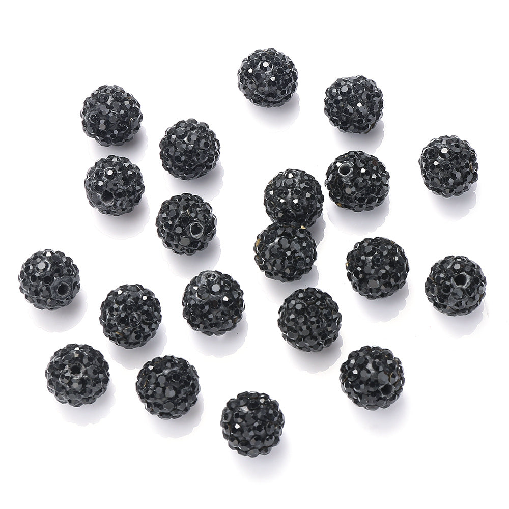 10mm AB Shiny Rhinestone Clay Beads