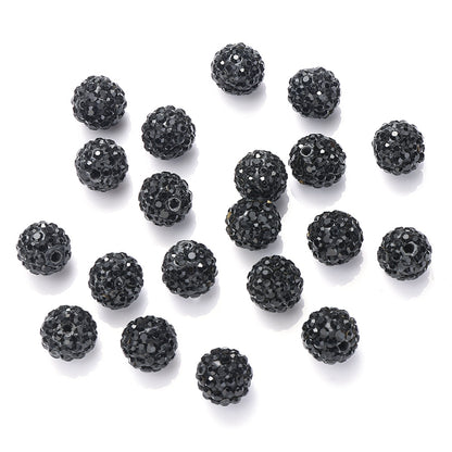 10mm AB Shiny Rhinestone Clay Beads