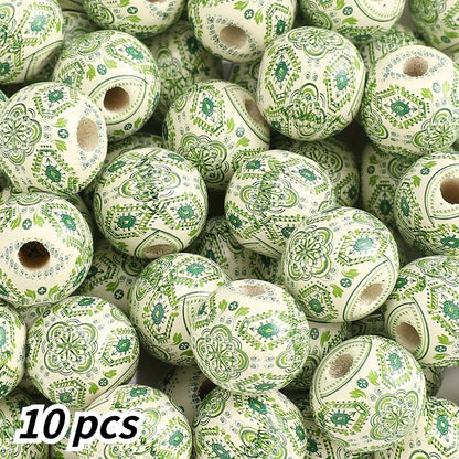 10pcs 16mm Vintage Wooden Round Beads