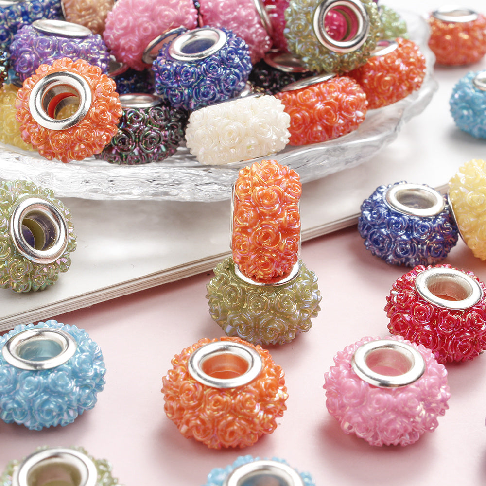 9×15mm Rose Flower Acrylic Beads