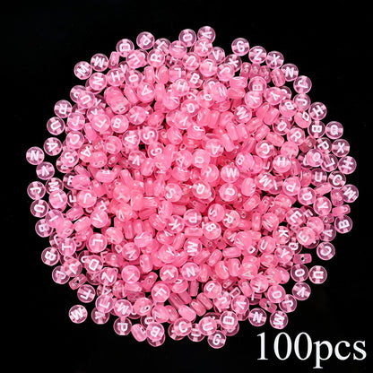 7mm Rainbow Acrylic Letter Beads