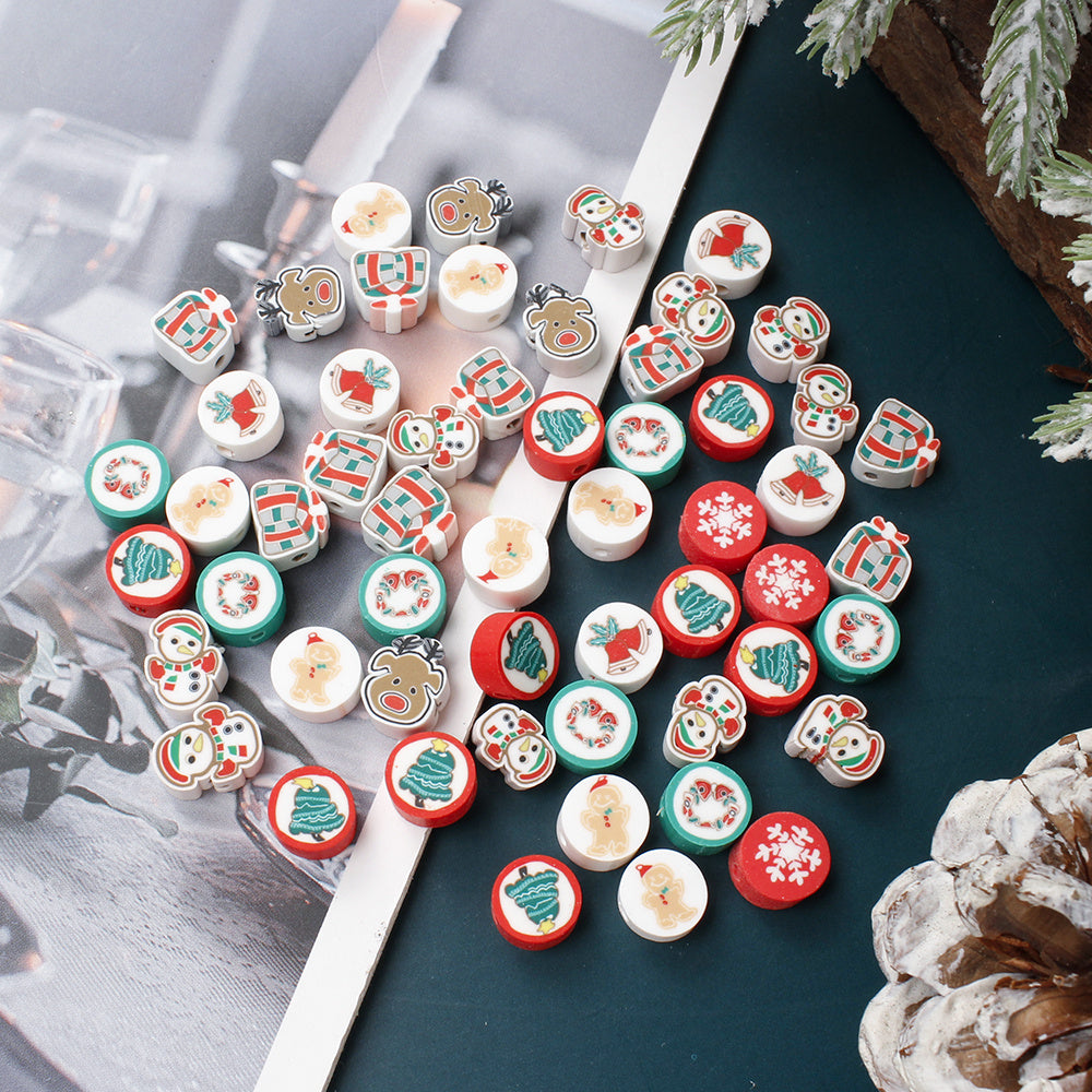 20/50g/bag Christmas Polymer Clay Beads