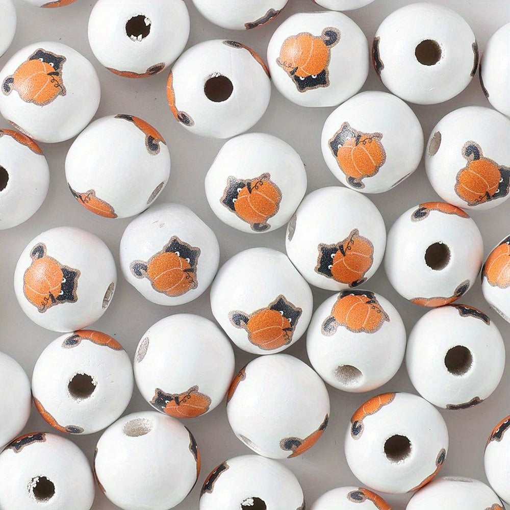 Halloween Wooden Round Beads