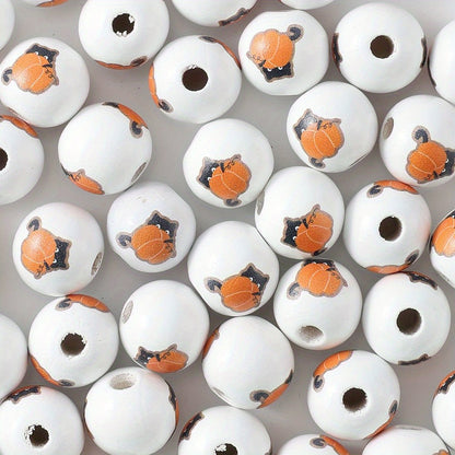 Halloween Wooden Round Beads