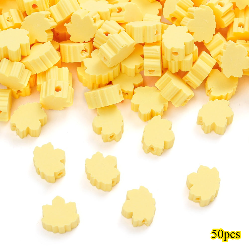 8–10mm Thanksgiving Fall Polymer Clay Spacer Beads, 50pcs