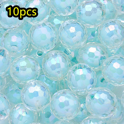 10pcs 16mm Y2K Multi-Sections Transparent Acrylic Disco Ball Beads