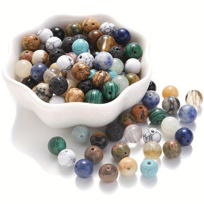 100pcs 8mm Natural Stone Round Beads