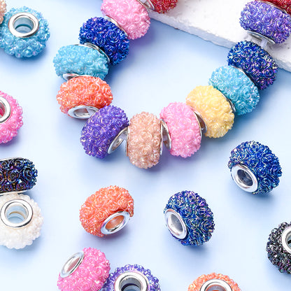 50pcs 9x15mm Rose Flower Acrylic European Beads
