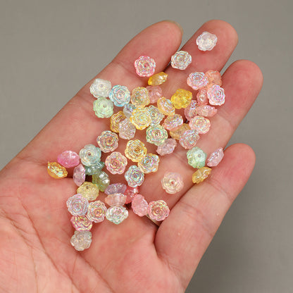 8mm Glow-in-the-Dark Acrylic Rose Flower Beads