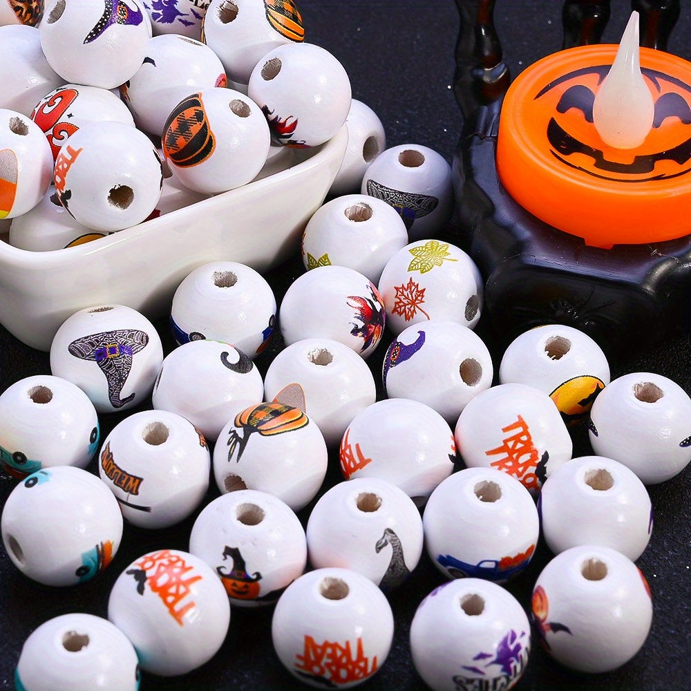 15mm Halloween Wooden Spacer Beads