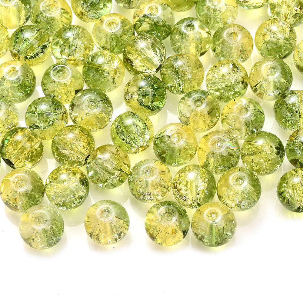 Gradient Crackle Glass Spacer Beads