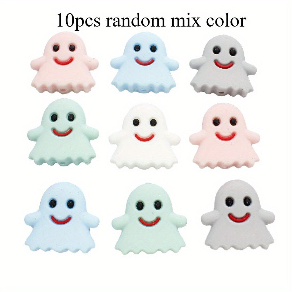 10pcs 23x25mm Halloween Ghost Silicone Beads