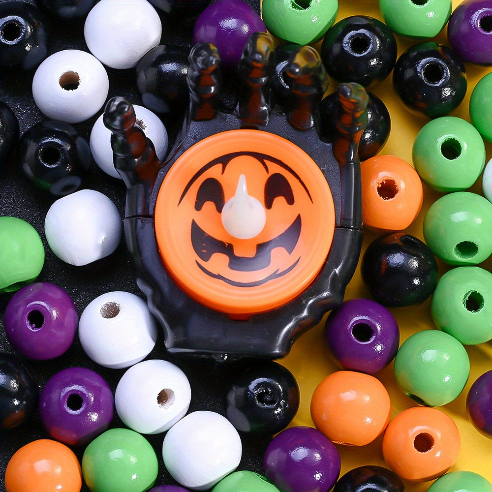 16mm Halloween Wooden Round Spacer Beads