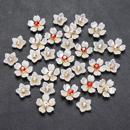 30pcs Beige Flower Flatback Petal Beads