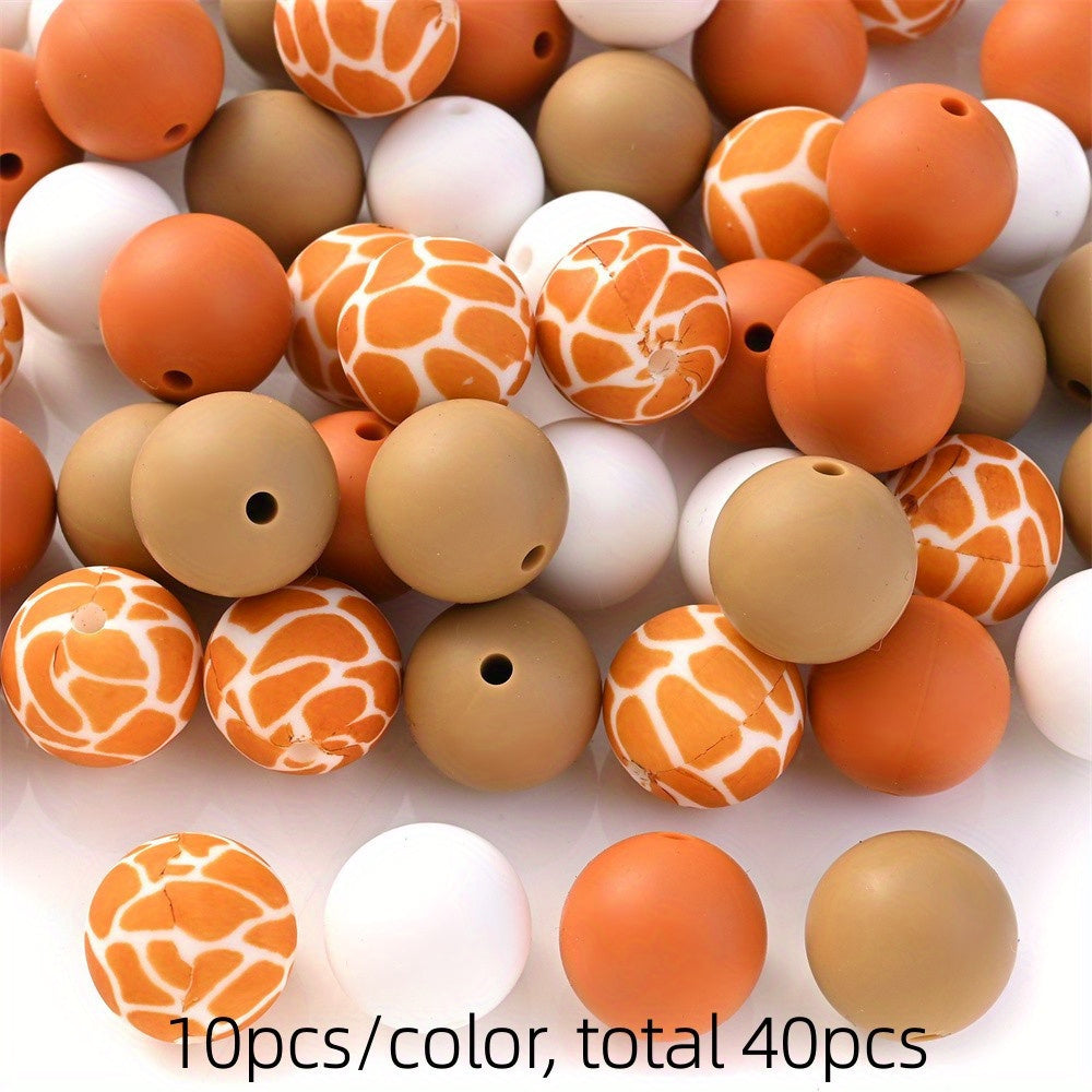 15mm Gradient Round Silicone Beads