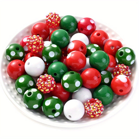 50pcs 16mm Christmas Colorful Acrylic Beads