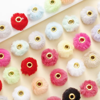 20mm Plush Pompom Focal Beads