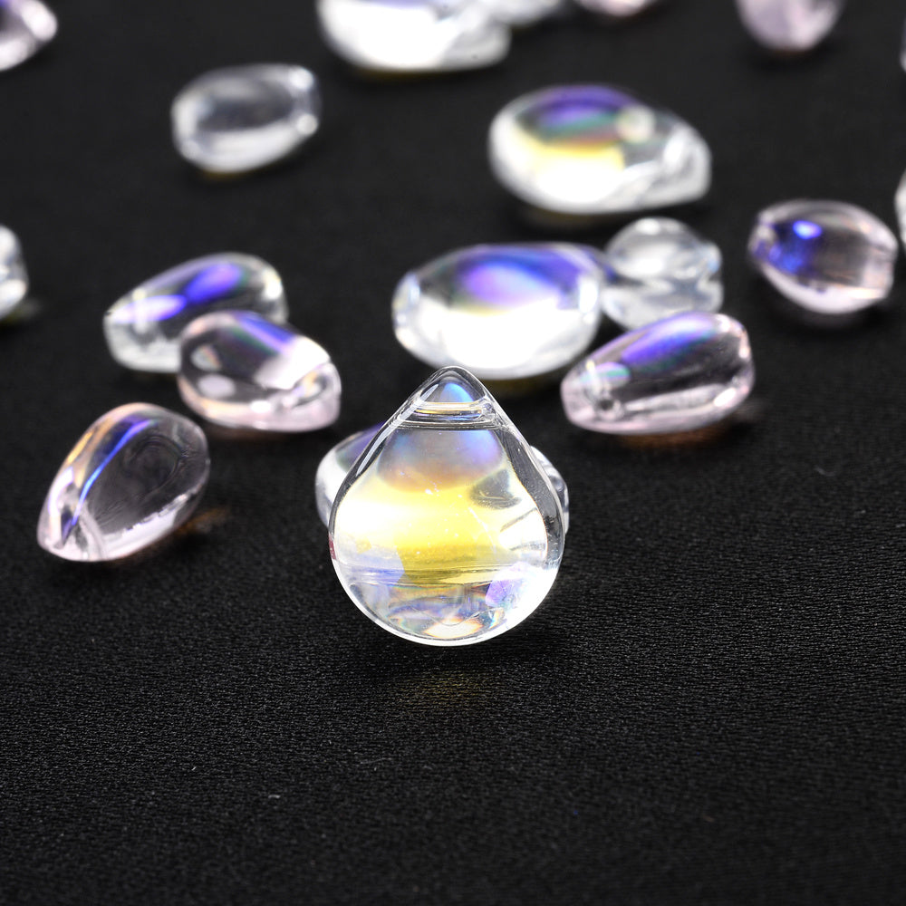 10pcs 6-12mm Translucent Teardrop Glass Beads