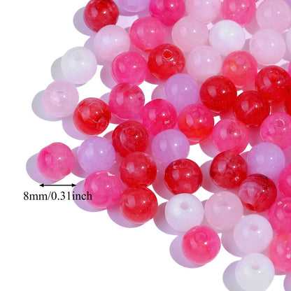 8mm Gradient Fine Line Acrylic Round Beads