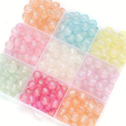 12mm AB Dreamy Gradient Fish Scale Round Flatback Resin Beads